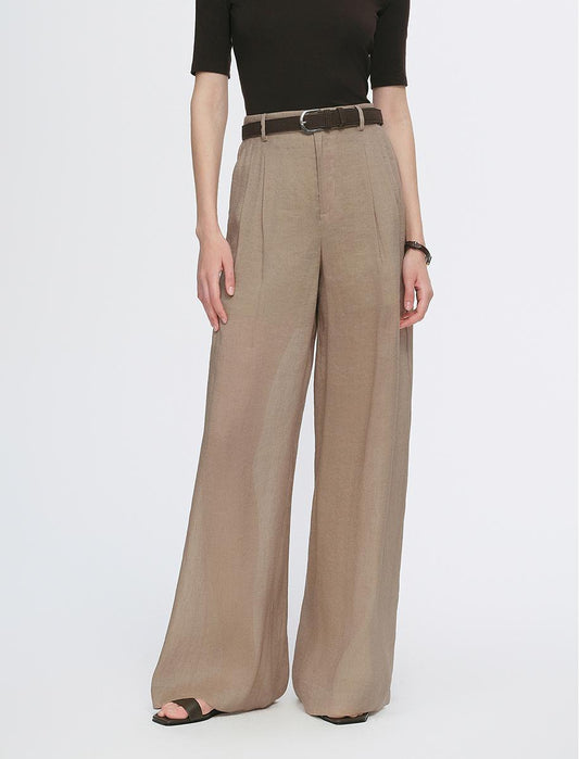 Breathable Mulberry Silk Linen Long-Sleeved Shirt and Trousers Set